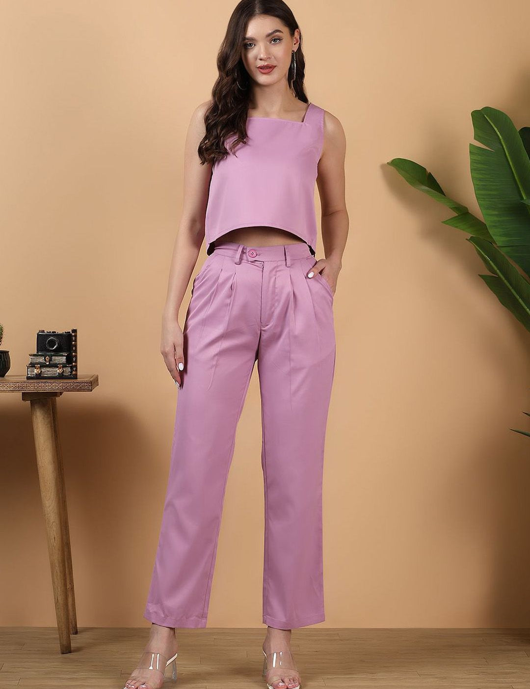 Kotty Sleeveless Crop Top With Trouser 