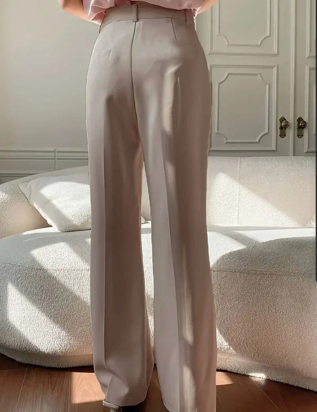 Kotty Women High-Rise Straight Fit Formal Korean Pants