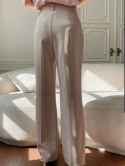 Kotty Women High-Rise Straight Fit Formal Korean Pants