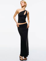 Kotty One Shoulder Sleeveless Top & Skirt