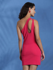 Kotty Women One Shoulder Sheath Mini Dress