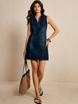 Kotty women's chic denim A-line mini dress