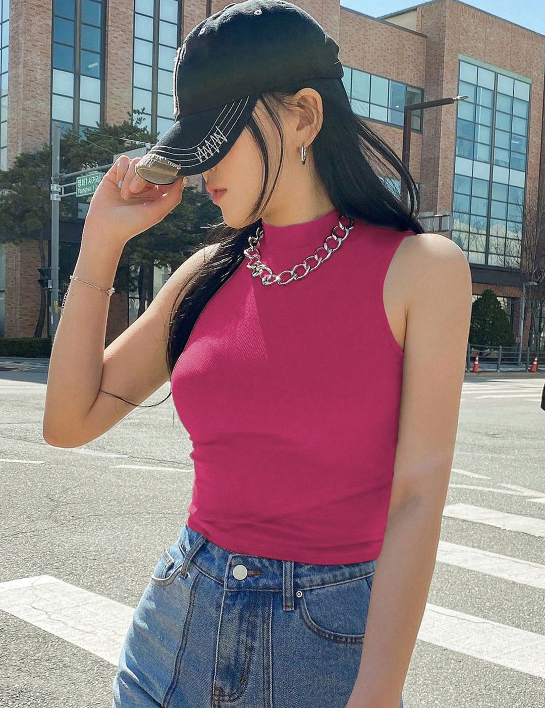 Kotty Women Solid High Neck Top