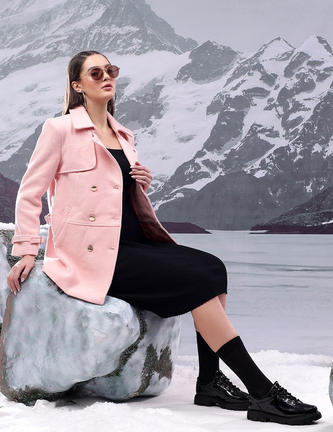 Kotty Women Notched Lapel Overcoat