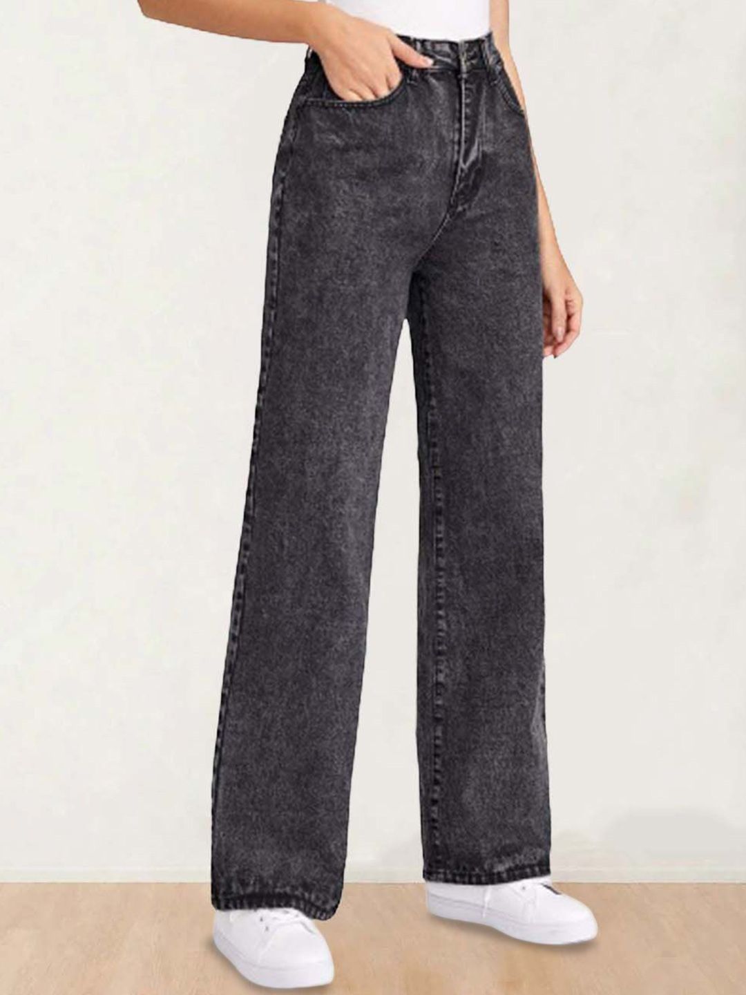 Kotty Women Straight Fit High-Rise Stretchable Jeans