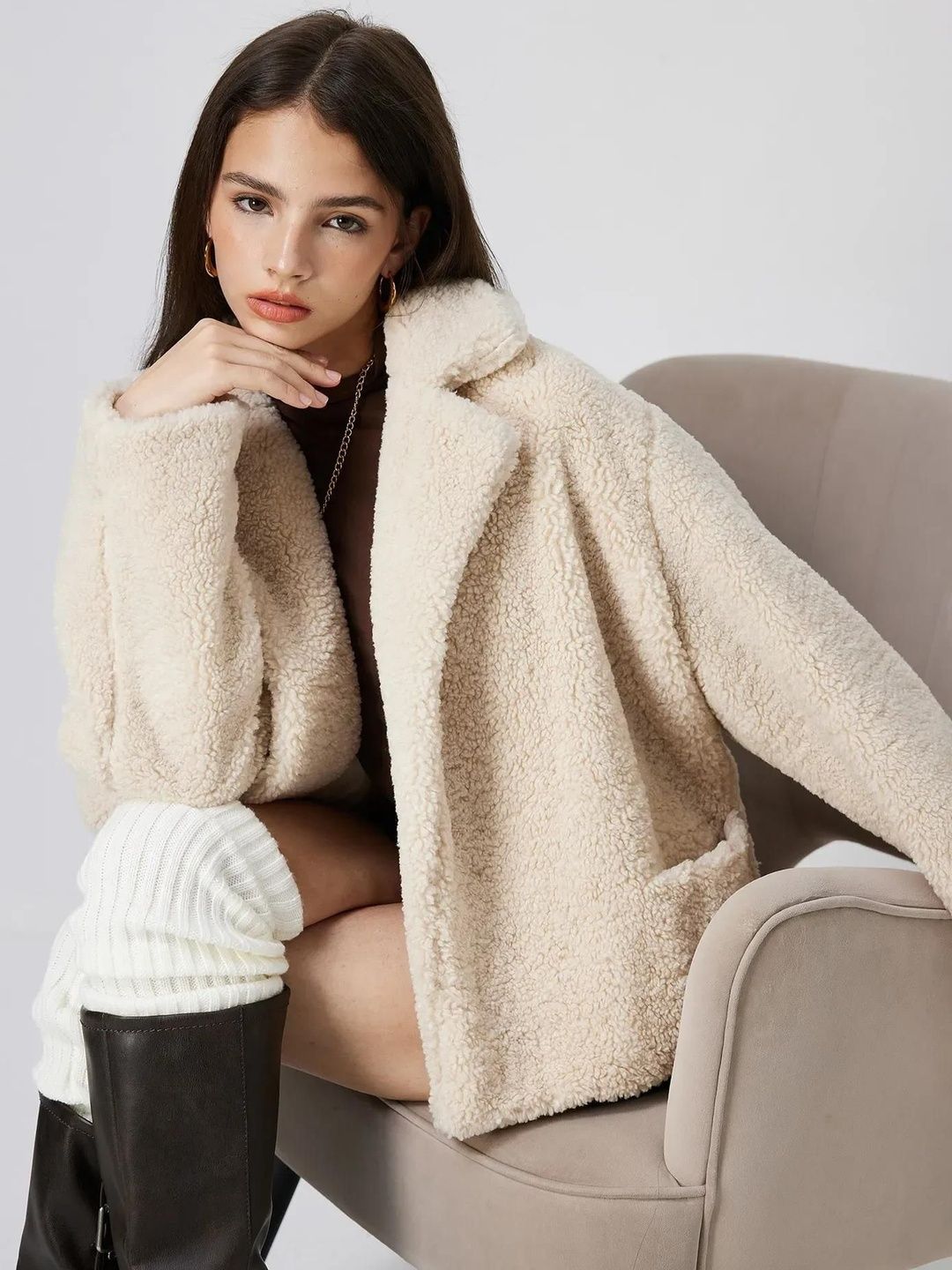 Kotty Lightweight Open Front Lapel Collar Jacket