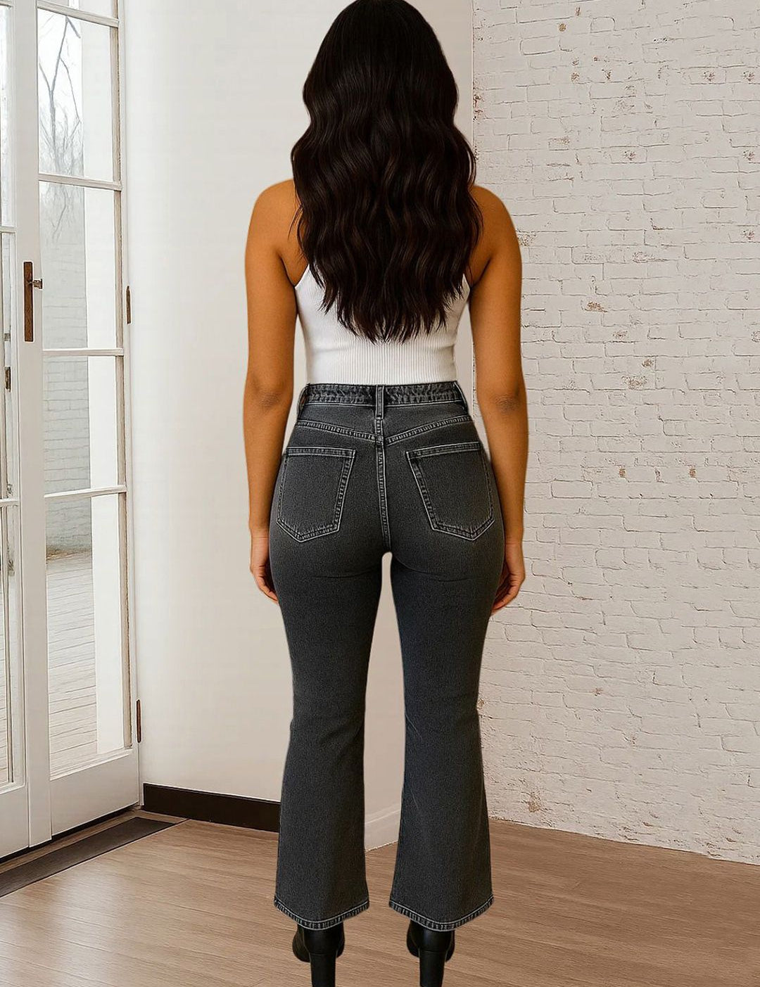 Kotty Women Bootcut High-Rise Mildly Distressed Stretchable Jeans