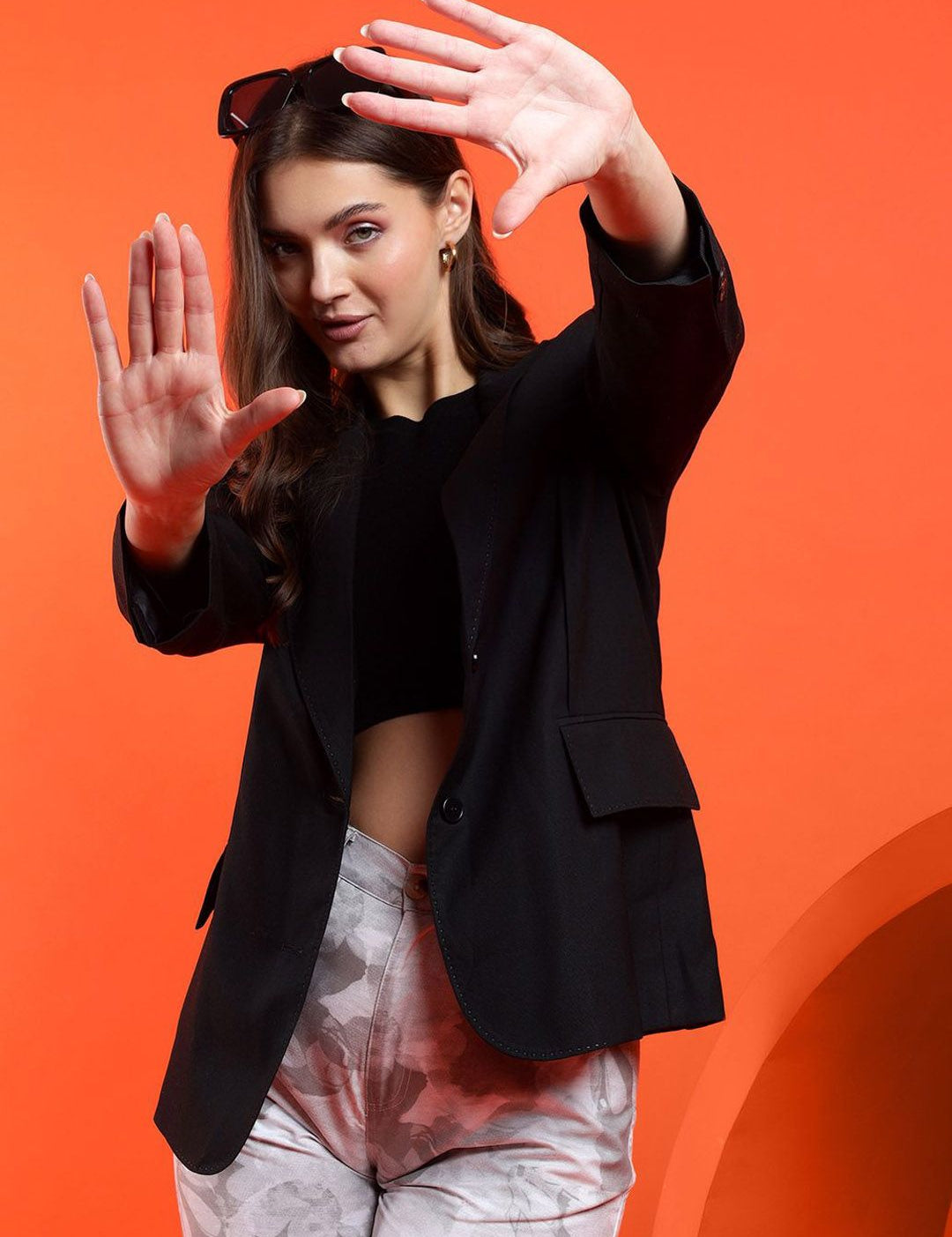 Kotty Women Solid Notched Lapel Collar Overcoat