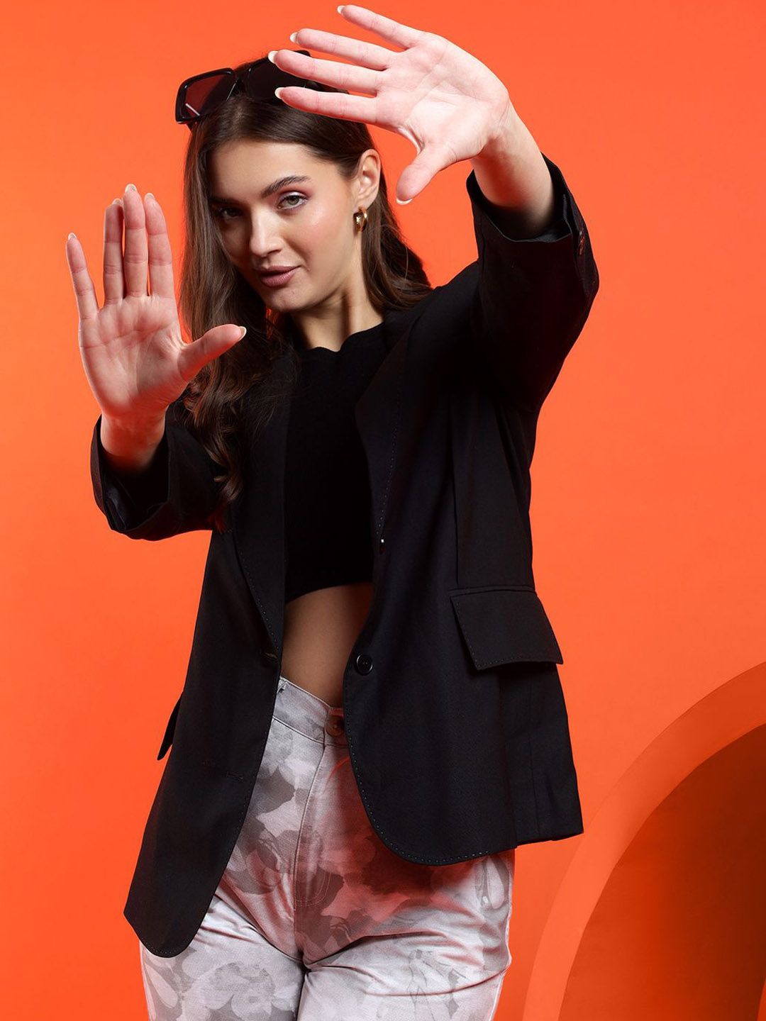 Kotty Women Solid Notched Lapel Collar Overcoat