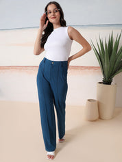 Kotty Relaxed-Fit Round Neck Crop-Top With Trousers Co-Ords
