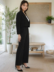 Kotty Lapel Collar Long Sleeves Coat With Trouser 