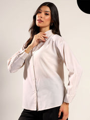 Kotty Relaxed Fit Spread Collar Long Sleeves Cotton Formal Shirt