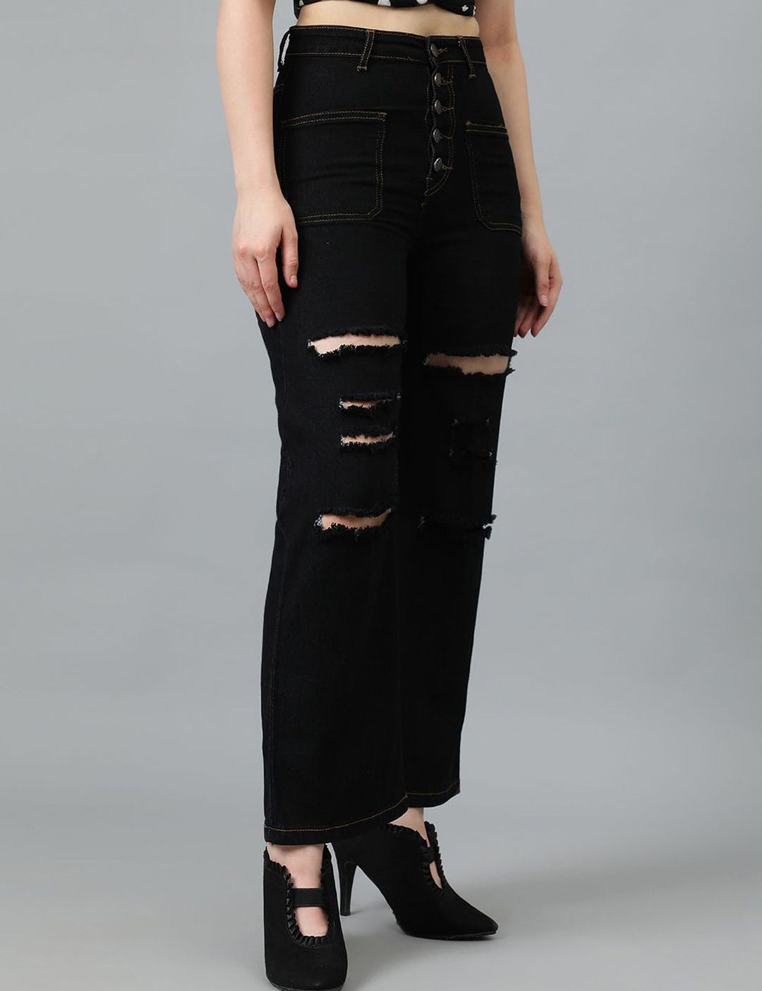 Kotty Women Wide Leg High-Rise Stretchable Jeans