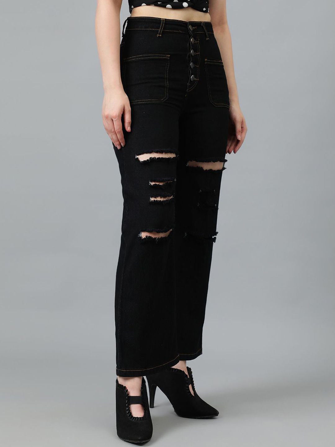 Kotty Women Wide Leg High-Rise Stretchable Jeans