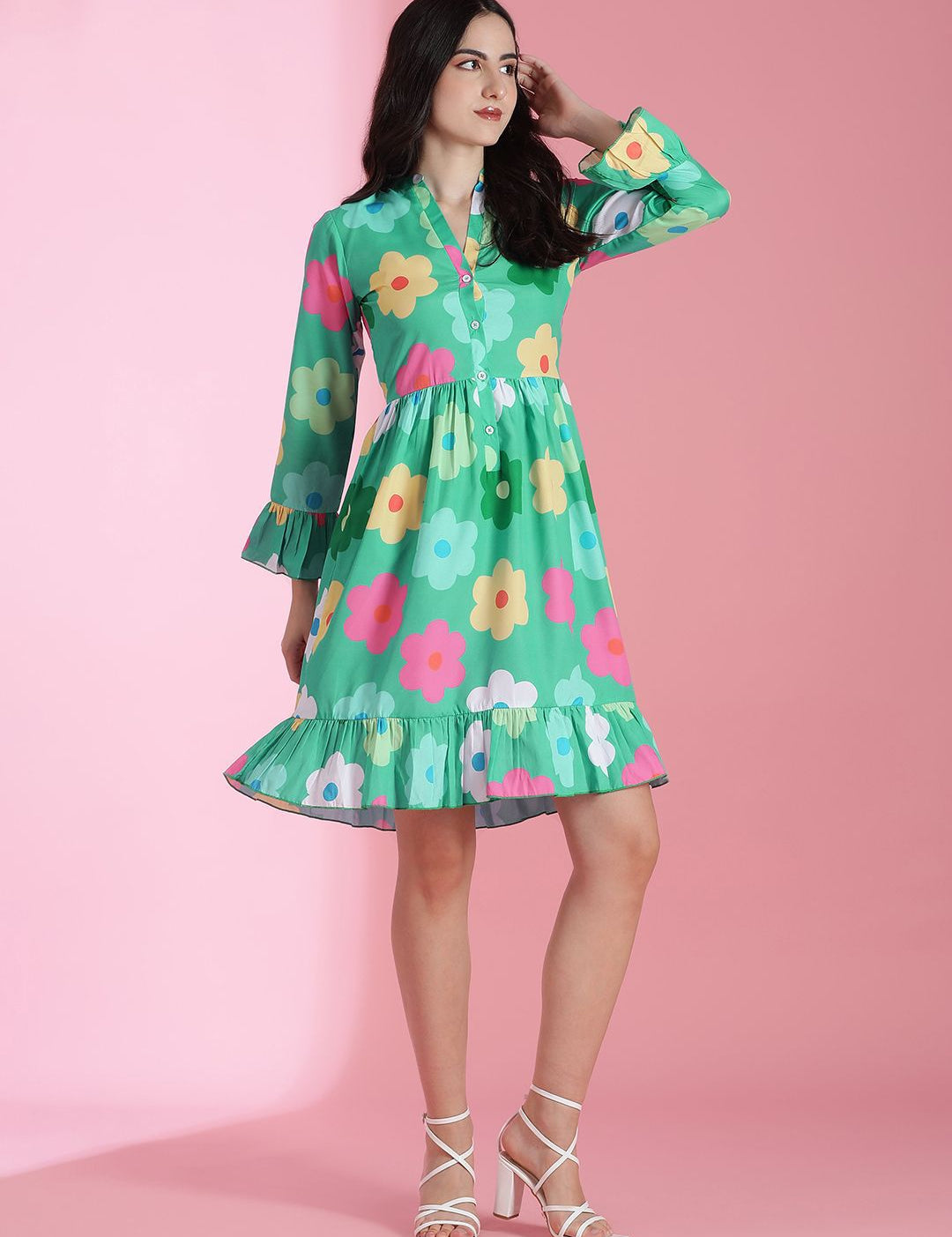 Kotty Women Floral Printed Fit & Flare Mini Dress