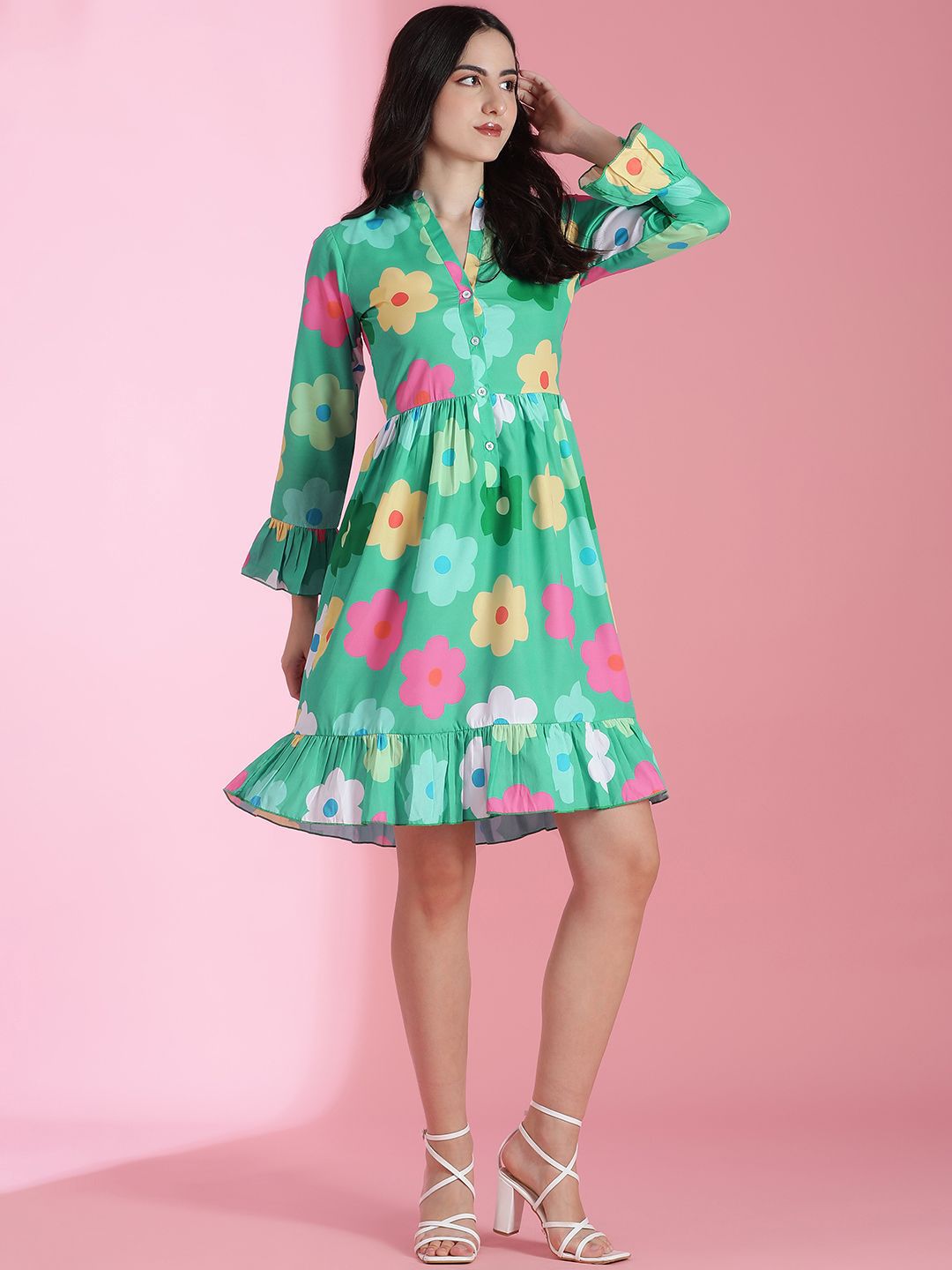 Kotty Women Floral Printed Fit & Flare Mini Dress