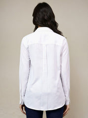 Kotty Women Spread Collar Solid Cotton Relaxed Fit Casual Shirt