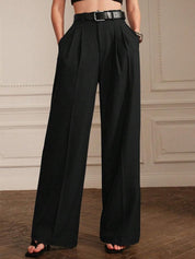 Kotty Women Relaxed Straight Leg High-Rise Pleated Wide Leg Trouser