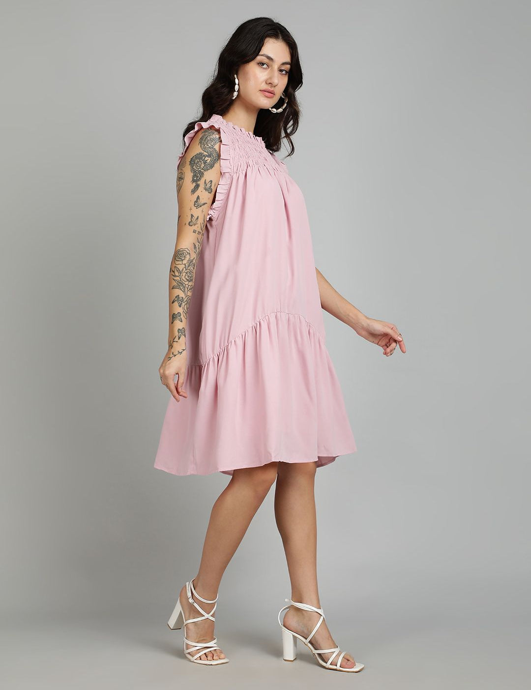 Kotty Women Flared Sleeve A - Line Dress