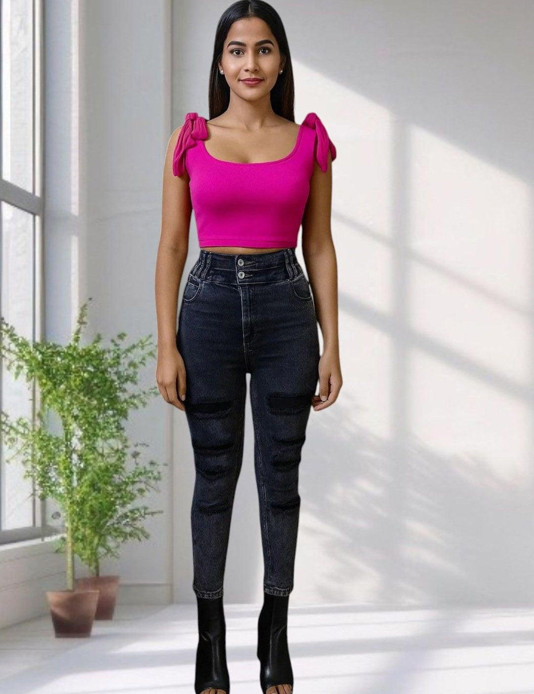 Kotty Women Skinny Fit High-Rise Mildly Distressed Light Fade Stretchable Jeans