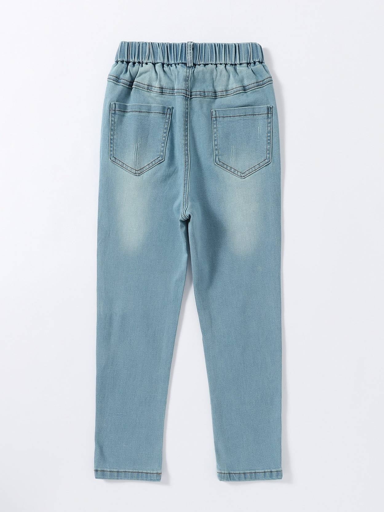 KOTTY Girls Boyfriend Mid Rise Blue Jeans