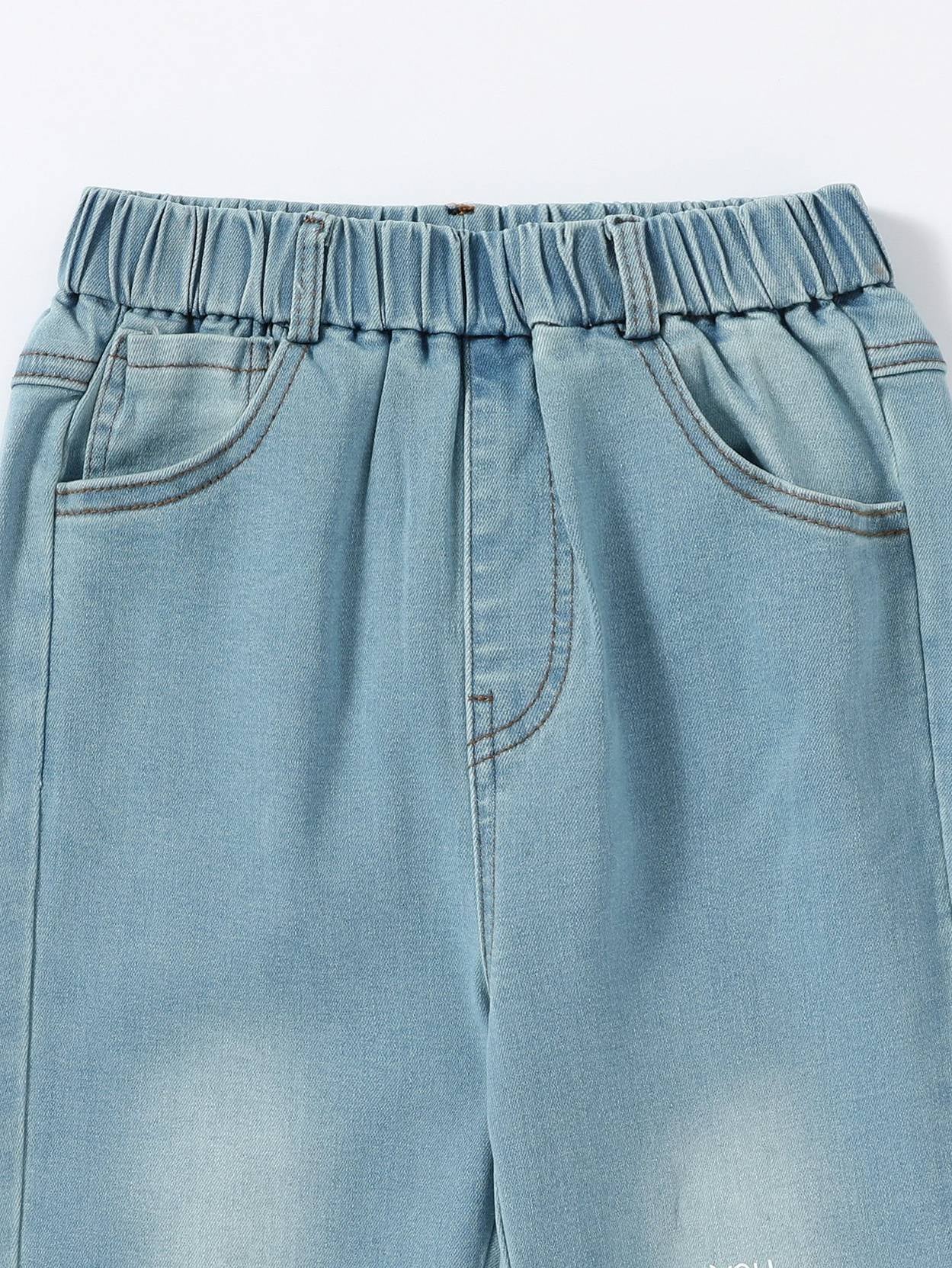 KOTTY Girls Boyfriend Mid Rise Blue Jeans