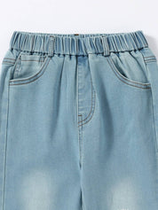 KOTTY Girls Boyfriend Mid Rise Blue Jeans