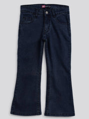 KOTTY Girls Flared Mid Rise Dark Blue Jeans
