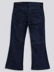KOTTY Girls Flared Mid Rise Dark Blue Jeans