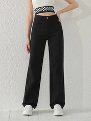 KOTTY Girls Regular High Rise Black Jeans