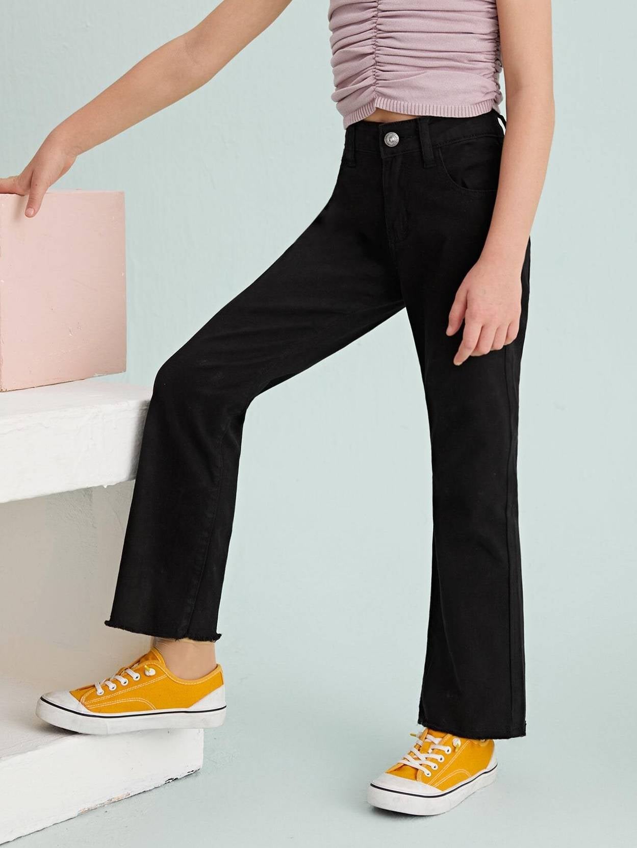 KOTTY Girls Regular High Rise Black Jeans