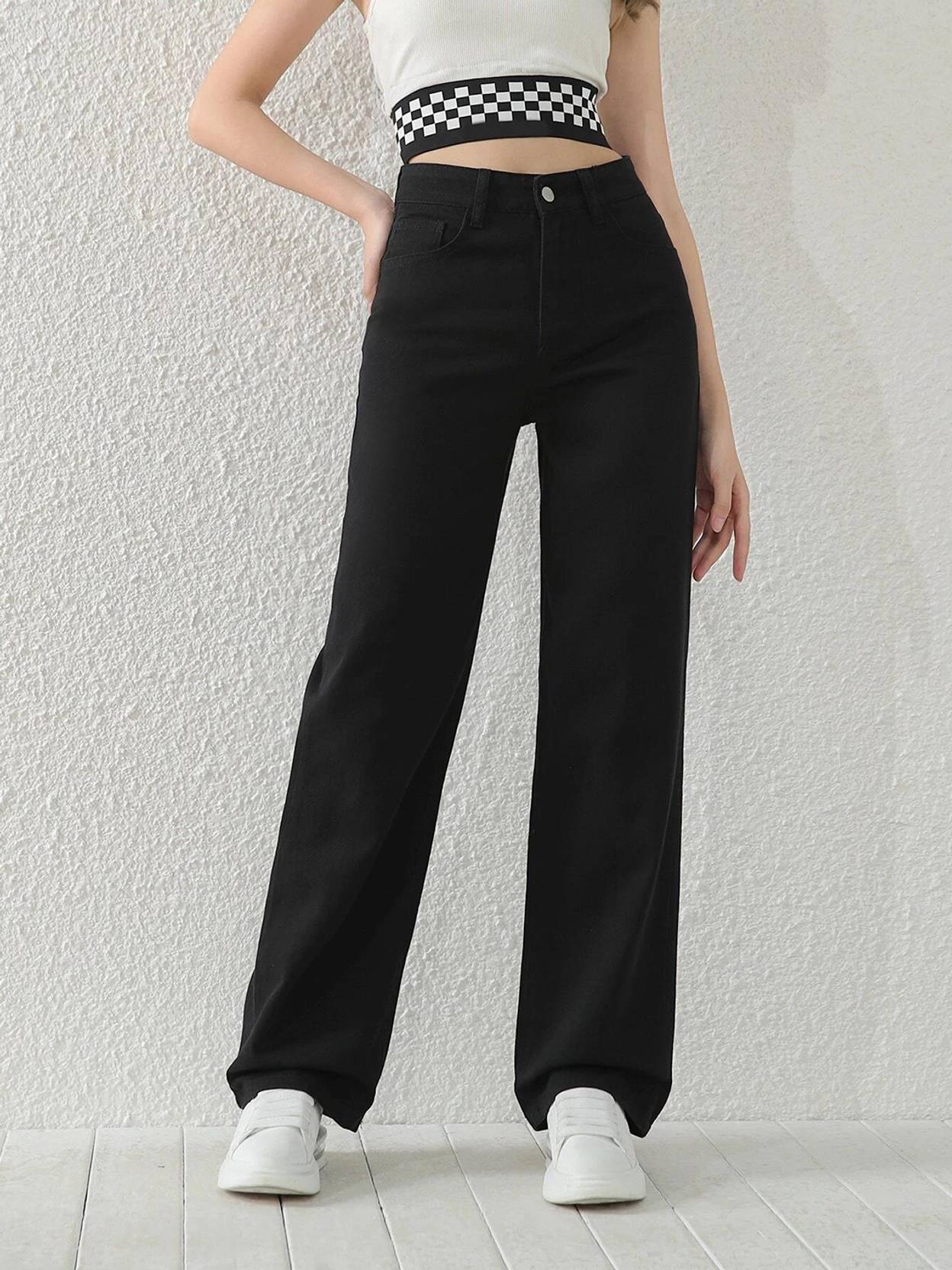 KOTTY Girls Regular High Rise Black Jeans