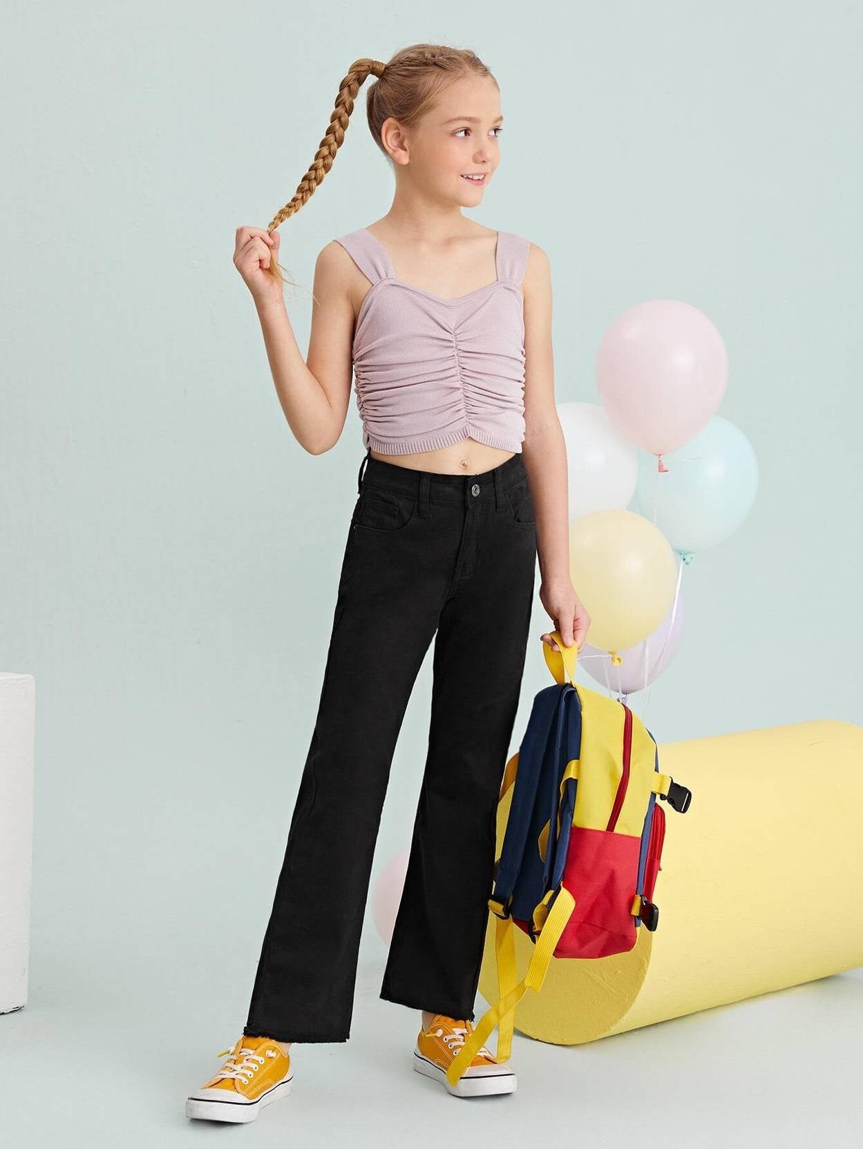 KOTTY Girls Regular High Rise Black Jeans