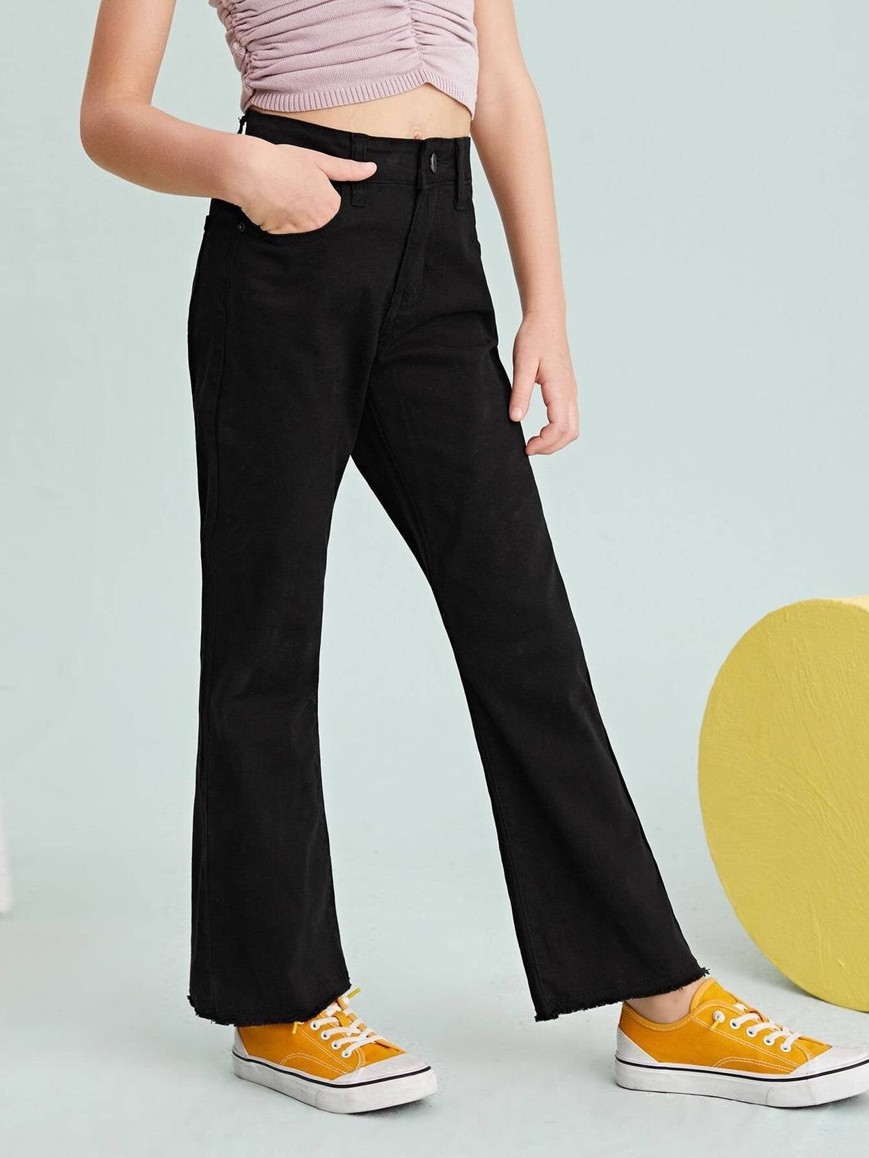 KOTTY Girls Regular High Rise Black Jeans
