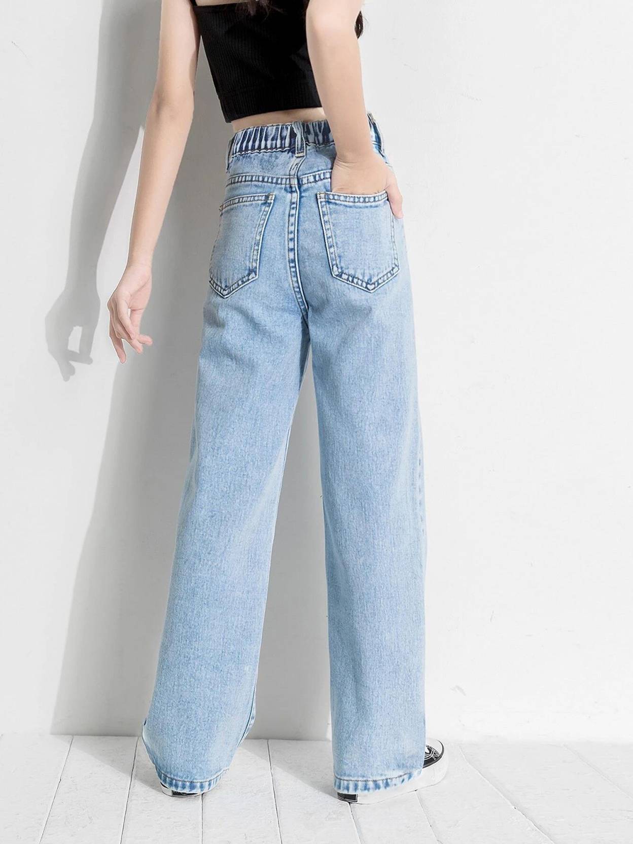 KOTTY Girls Regular High Rise Light Blue Jeans