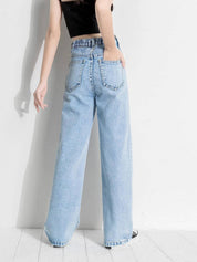 KOTTY Girls Regular High Rise Light Blue Jeans
