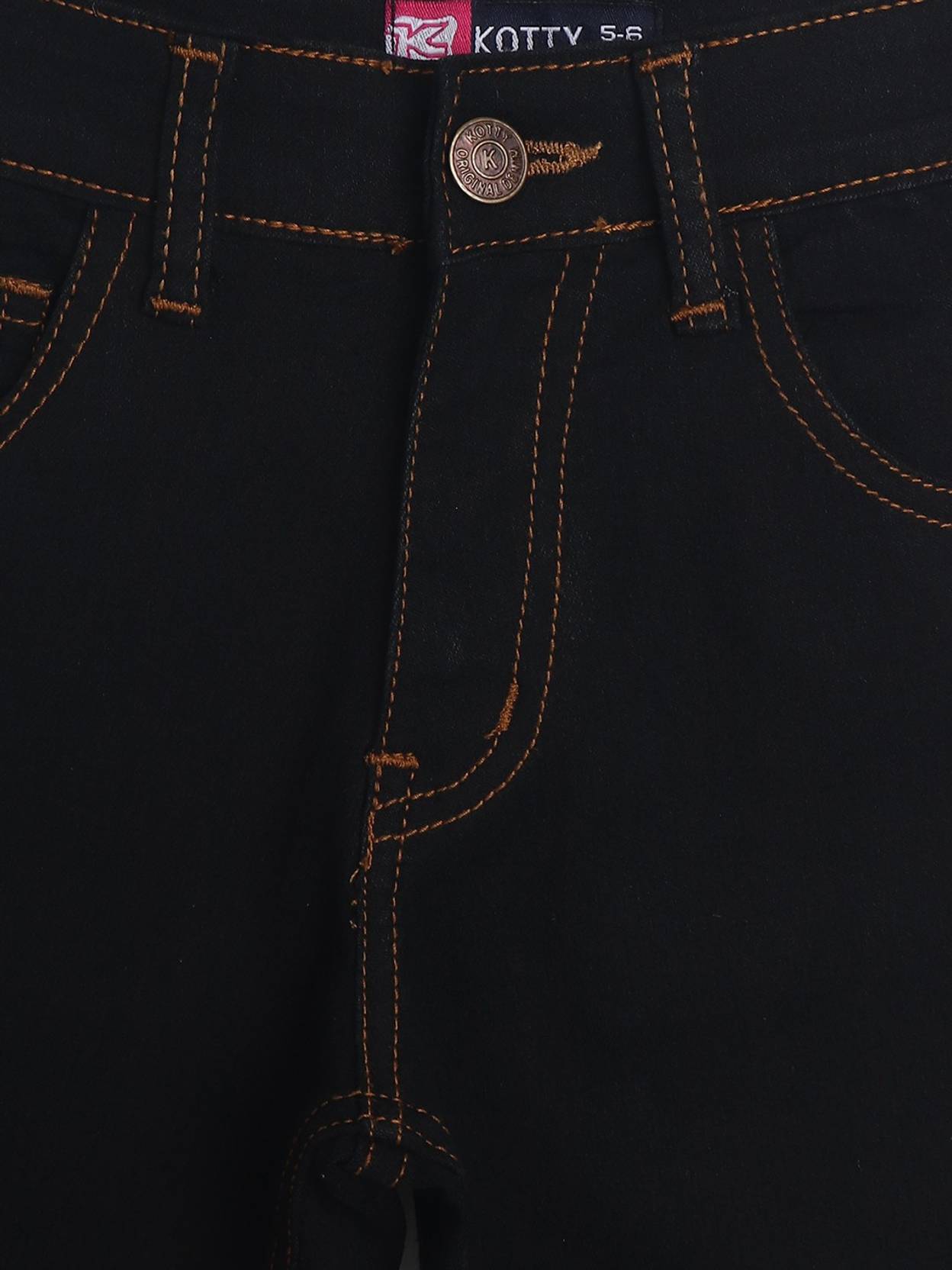 KOTTY Girls Regular Mid Rise Black Jeans