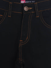 KOTTY Girls Regular Mid Rise Black Jeans