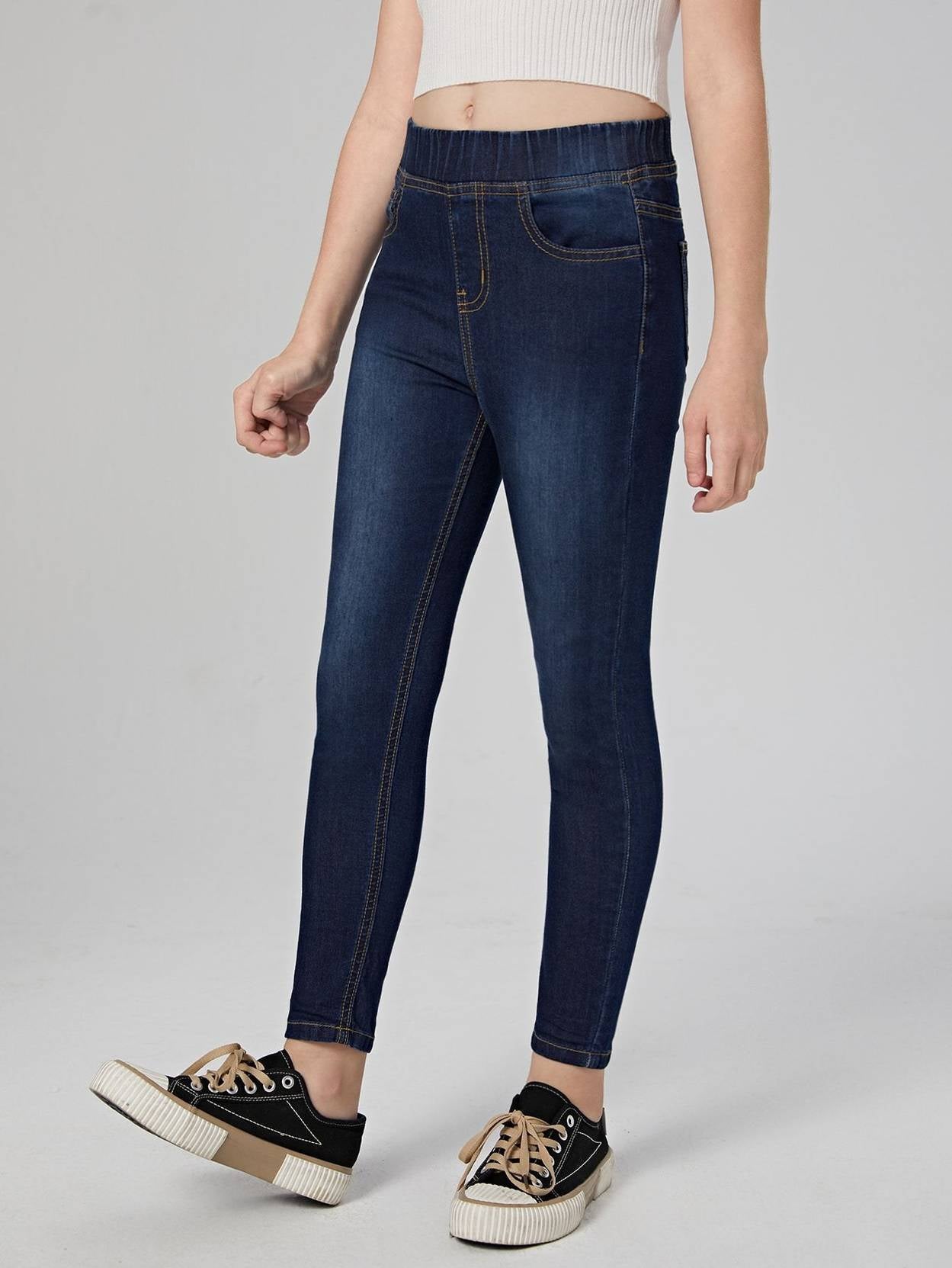 KOTTY Girls Skinny Mid Rise Blue Jeans