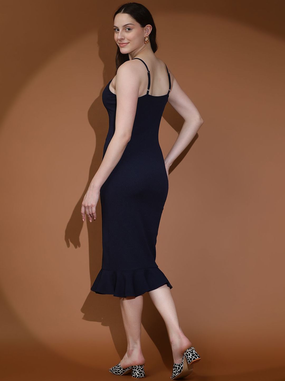 Kotty Solid Bodycon Midi Dress