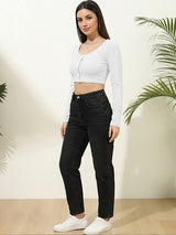 Kotty Top Snow White Women's Crop Long-Sleeve Fashion