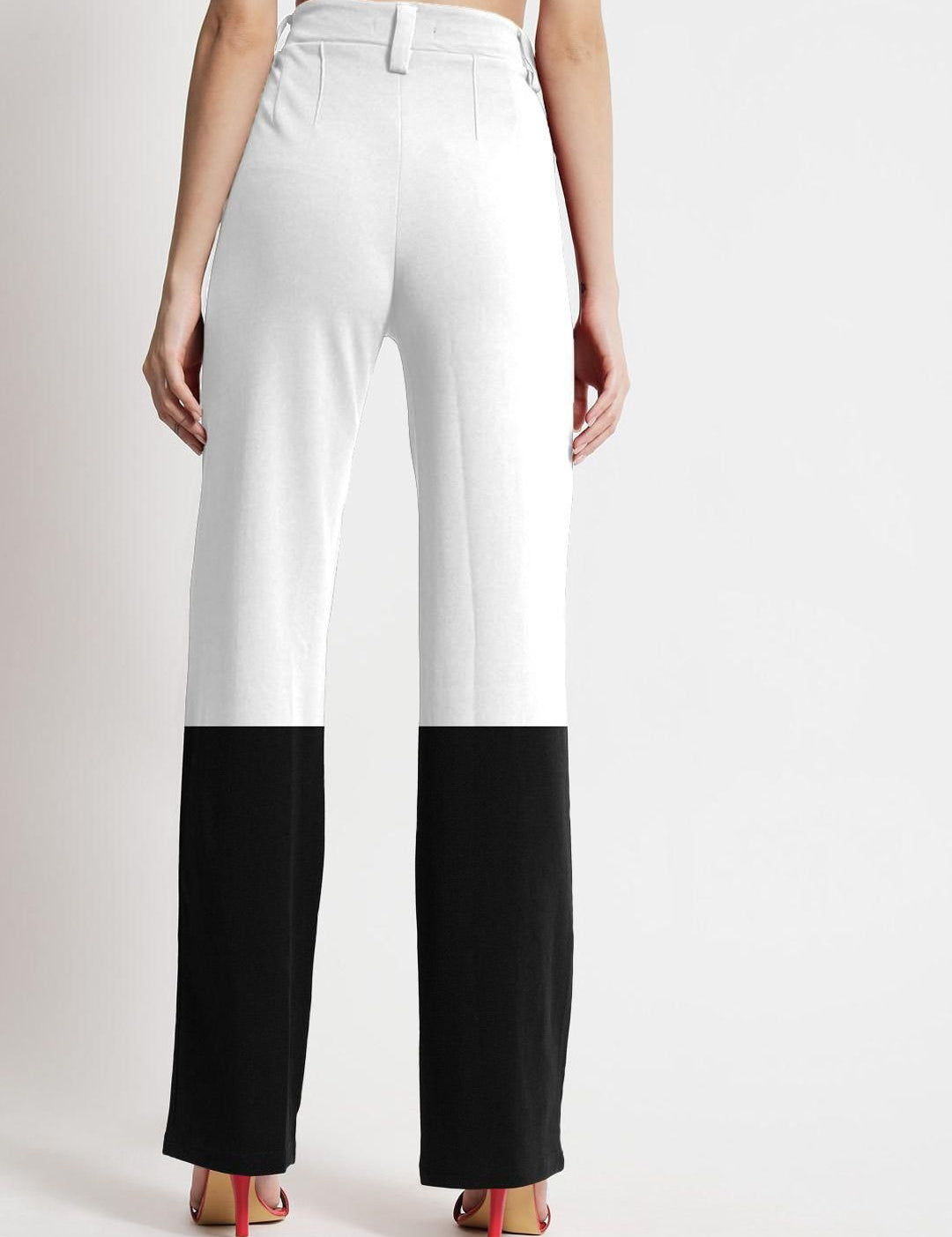 Kotty Women Colourblocked High-Rise Pleated Regular Trousers