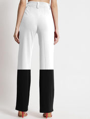 Kotty Women Colourblocked High-Rise Pleated Regular Trousers