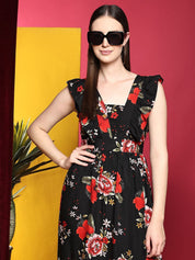 Kotty Print Crepe Fit & Flare Midi Dress