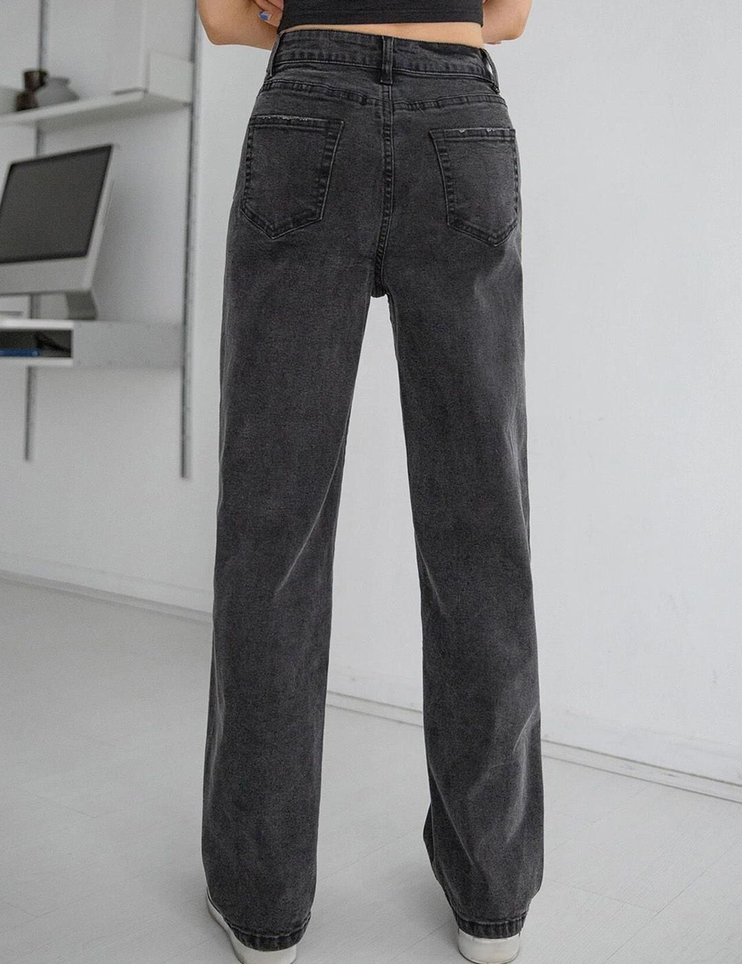 Kotty Women Straight Fit High-Rise Stretchable Cotton Jeans