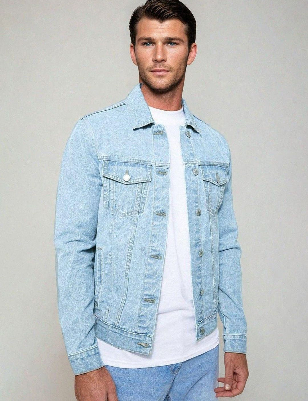 Kotty Men Solid Denim Jacket