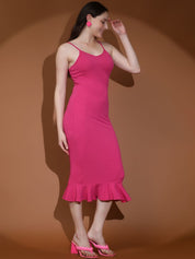 Kotty Women Shoulder Straps Bodycon Midi Dress