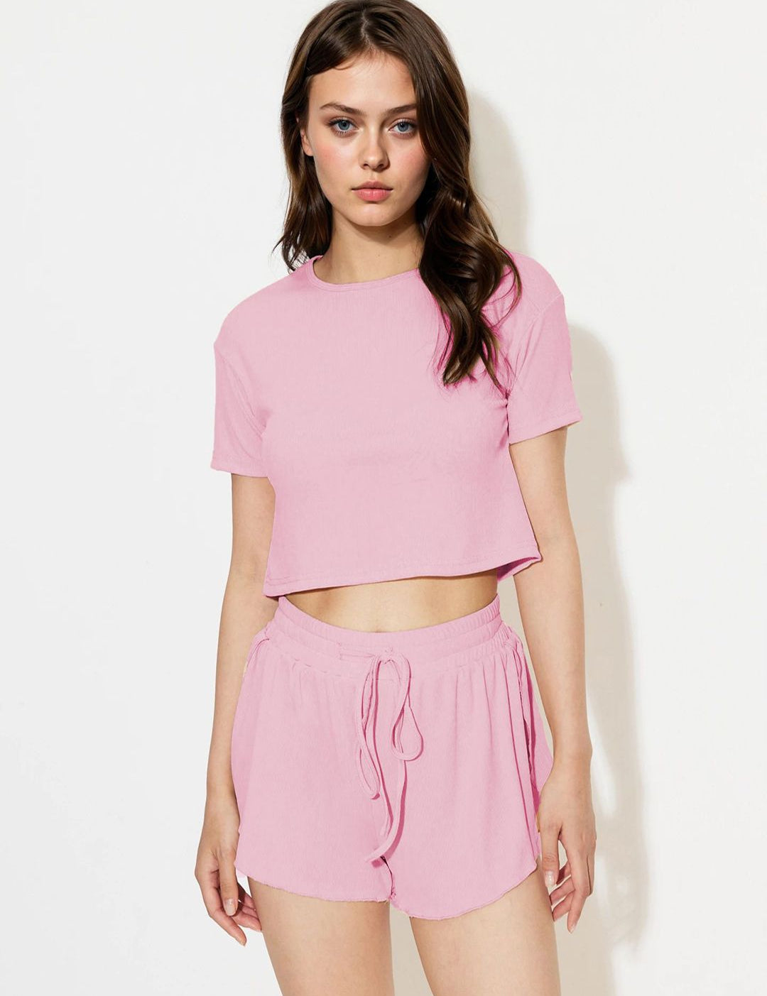 Kotty Casual Round Neck T-Shirt and Shorts Set