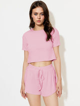 Kotty Casual Round Neck T-Shirt and Shorts Set