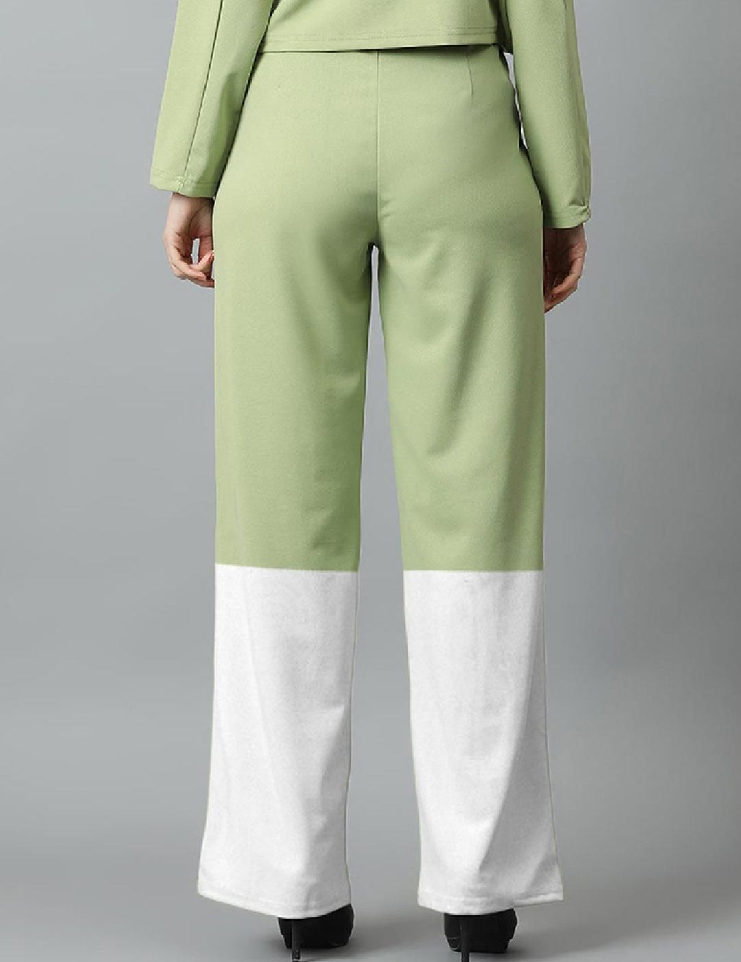 Kotty Women Solid Colourblocked High-Rise Easy Wash Trousers